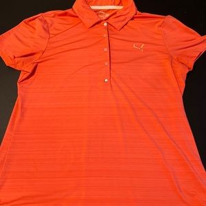 Womens puma golf polo size XL Orange/pink